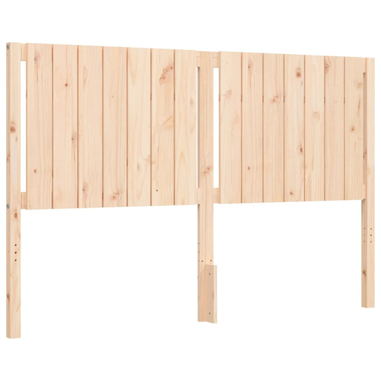 Bedframe met hoofdbord massief hout 160x200 cm