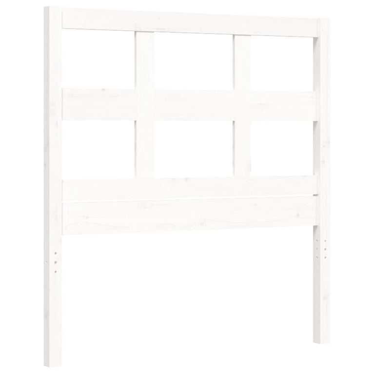 Bedframe met hoofdbord massief hout wit 3FT Single