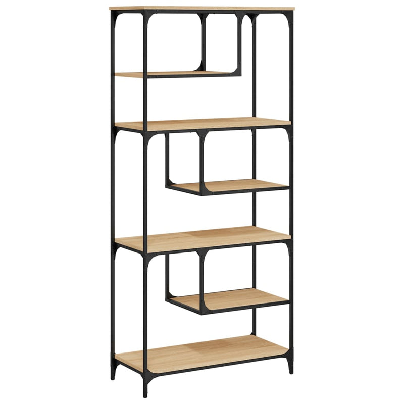 Boekenkast 81x36x176 cm bewerkt hout sonoma eikenkleurig
