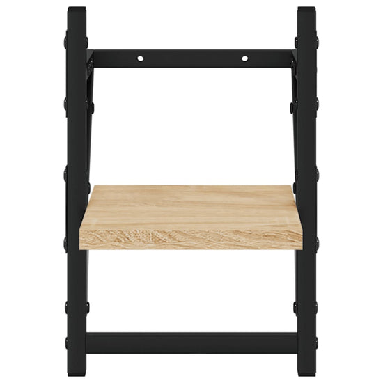 Wandschappen met stangen 2 st 20x25x30 cm sonoma eikenkleurig MeubelReus