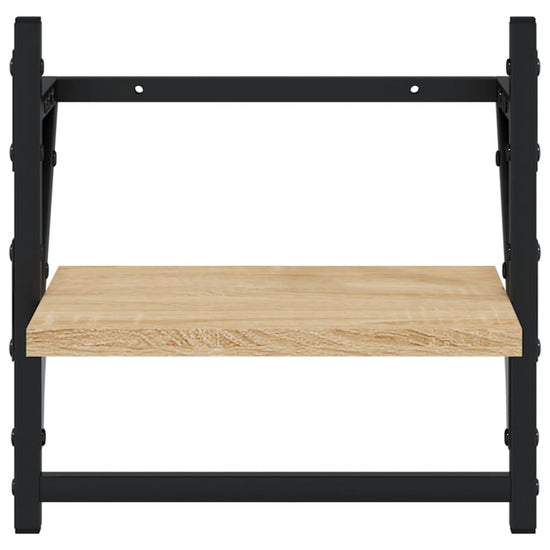 Wandschappen met stangen 2 st 30x25x30 cm sonoma eikenkleurig MeubelReus