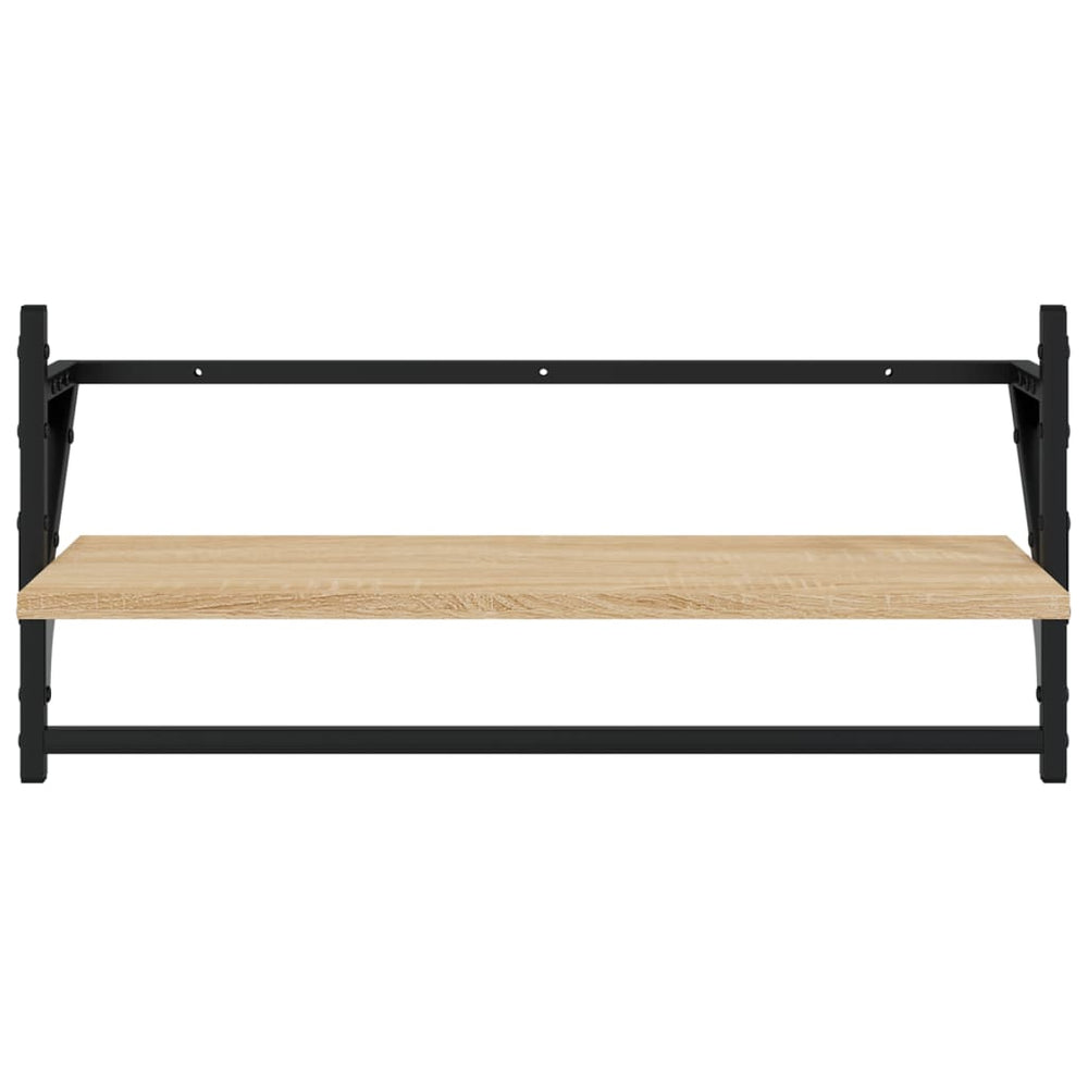 Wandschappen met stangen 2 st 65x25x30 cm sonoma eikenkleurig MeubelReus