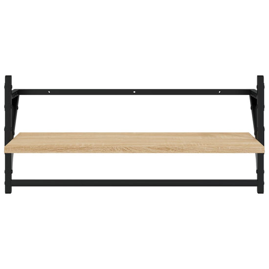 Wandschappen met stangen 2 st 65x25x30 cm sonoma eikenkleurig MeubelReus