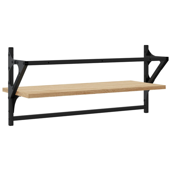 Wandschappen met stangen 2 st 65x25x30 cm sonoma eikenkleurig MeubelReus