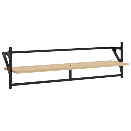 Wandschappen met stangen 2 st 100x25x30 cm sonoma eikenkleurig MeubelReus