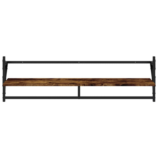 Wandschappen met stangen 2 st 100x25x30 cm gerookt eikenkleurig MeubelReus