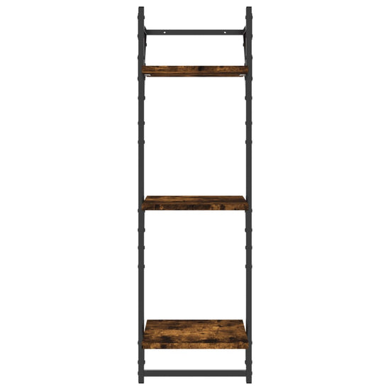 Wandschappen 3-laags stangen 2 st 30x25x100 cm gerookt eiken MeubelReus
