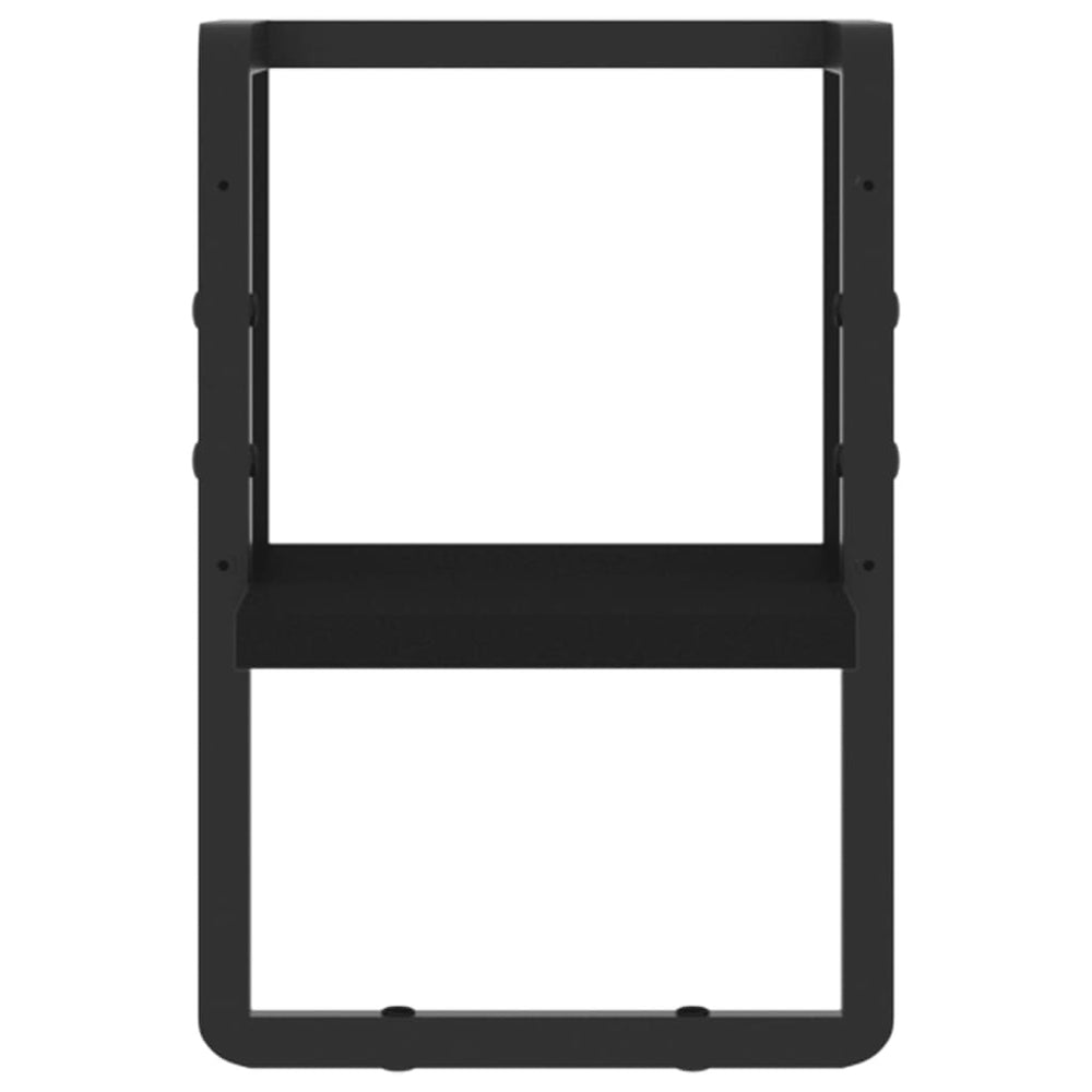 Wandschap met stang 20x25x30 cm zwart MeubelReus