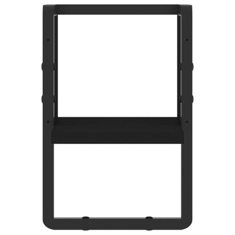 Wandschap met stang 20x25x30 cm zwart MeubelReus