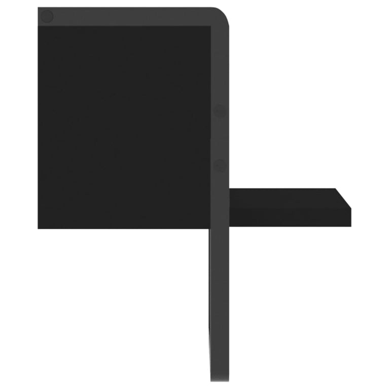 Wandschap met stang 20x25x30 cm zwart MeubelReus