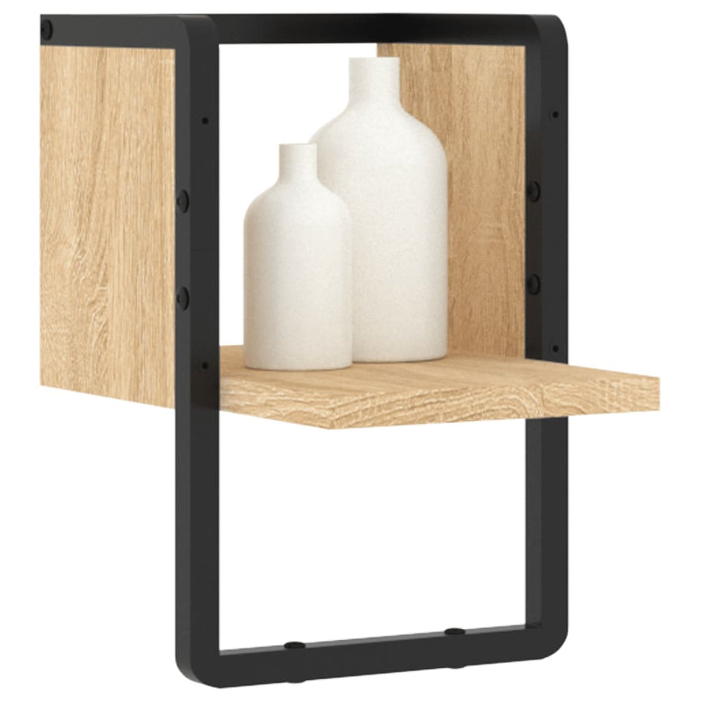 Wandschap met stang 20x25x30 cm sonoma eikenkleurig MeubelReus