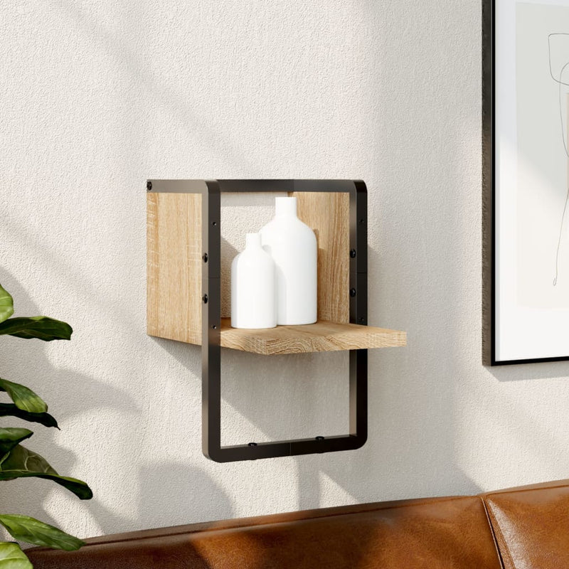 Wandschap met stang 20x25x30 cm sonoma eikenkleurig MeubelReus