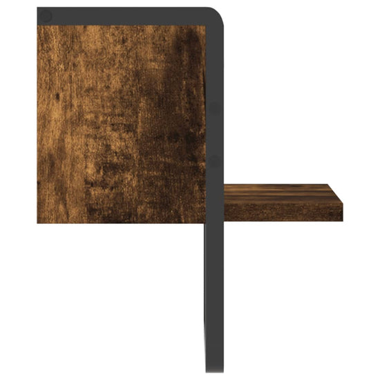 Wandschap met stang 20x25x30 cm gerookt eikenkleurig MeubelReus