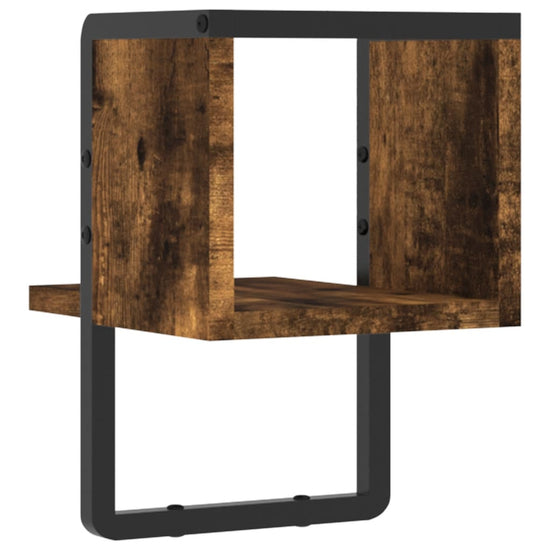 Wandschap met stang 20x25x30 cm gerookt eikenkleurig MeubelReus
