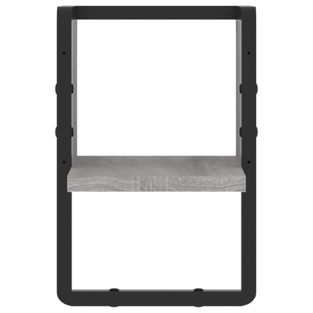 Wandschap met stang 20x25x30 cm grijs sonoma eikenkleurig MeubelReus