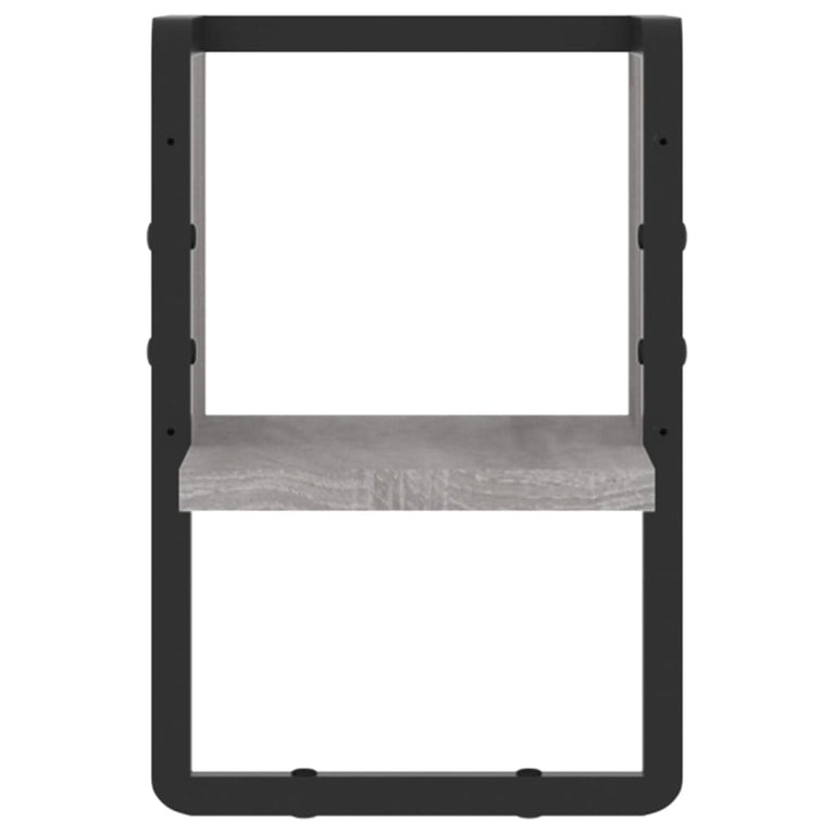 Wandschap met stang 20x25x30 cm grijs sonoma eikenkleurig MeubelReus