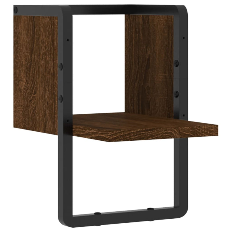 Wandschap met stang 20x25x30 cm bruin eikenkleur MeubelReus