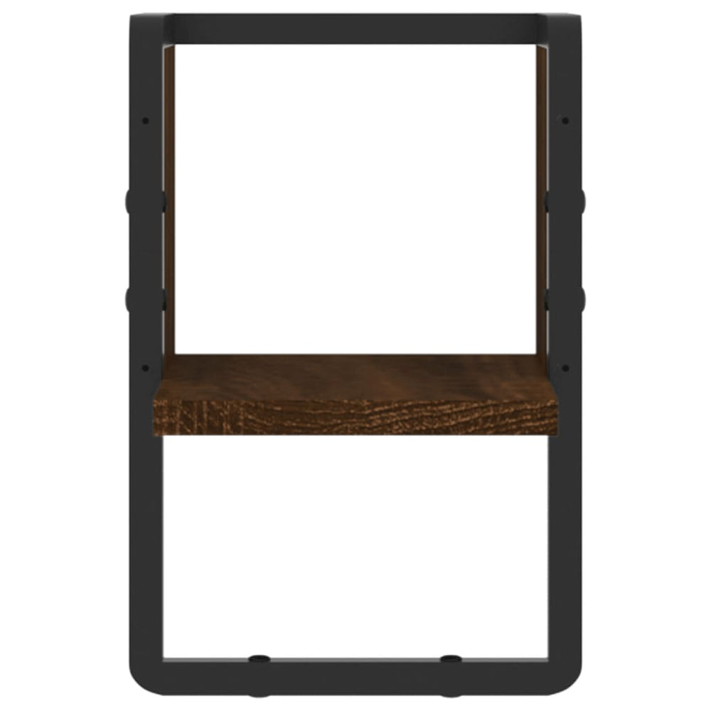 Wandschap met stang 20x25x30 cm bruin eikenkleur MeubelReus