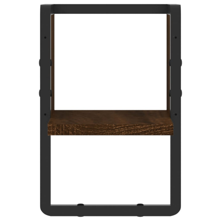 Wandschap met stang 20x25x30 cm bruin eikenkleur MeubelReus