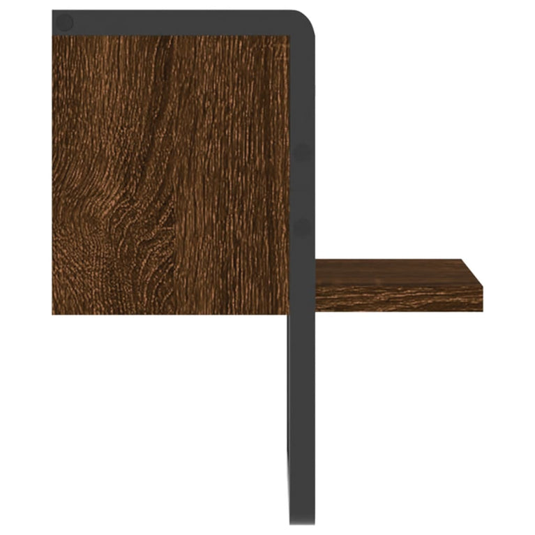 Wandschap met stang 20x25x30 cm bruin eikenkleur MeubelReus