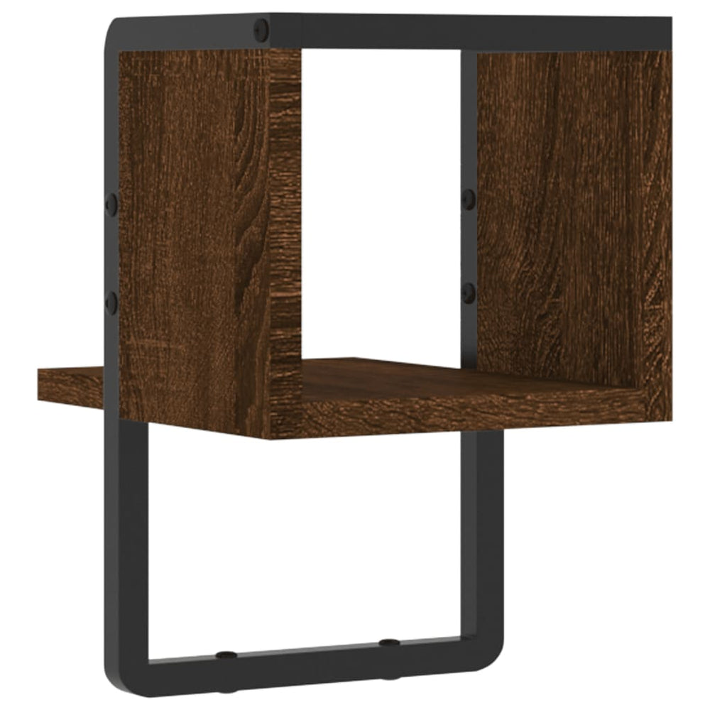 Wandschap met stang 20x25x30 cm bruin eikenkleur MeubelReus