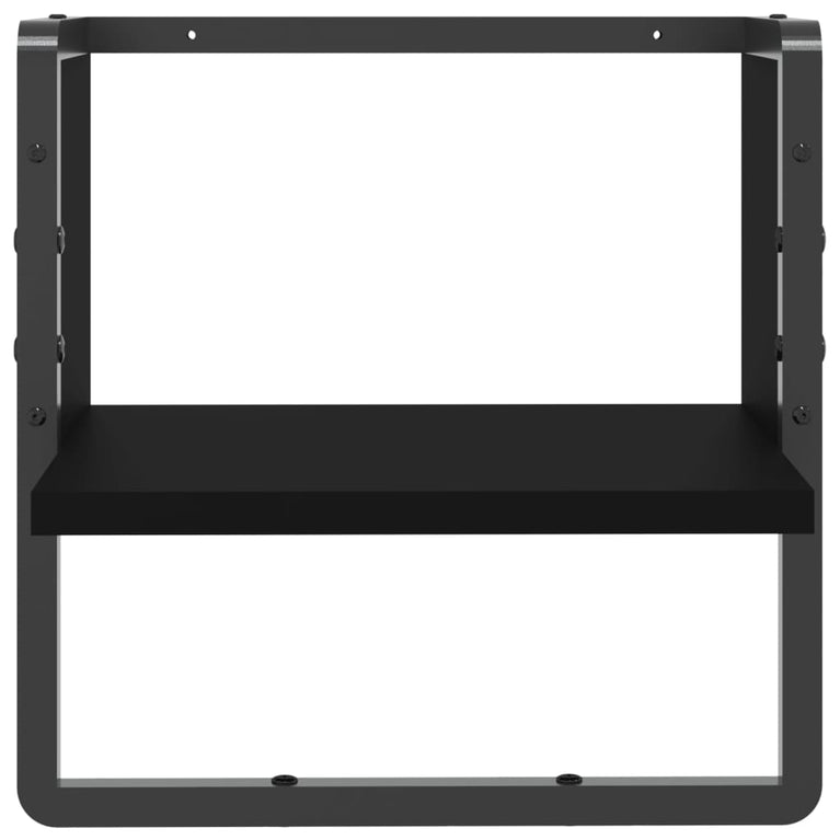 Wandschap met stang 30x25x30 cm zwart MeubelReus