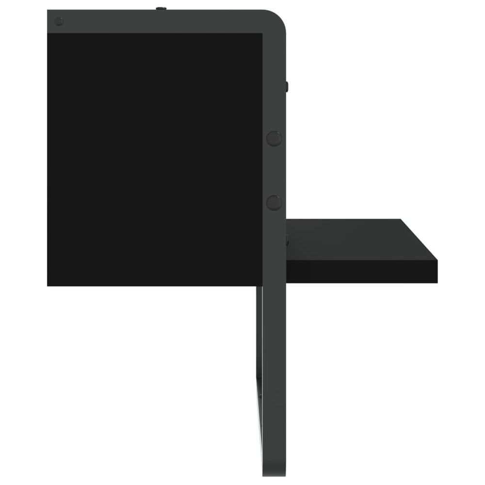 Wandschap met stang 30x25x30 cm zwart MeubelReus