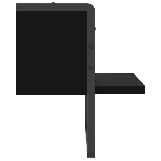 Wandschap met stang 30x25x30 cm zwart MeubelReus