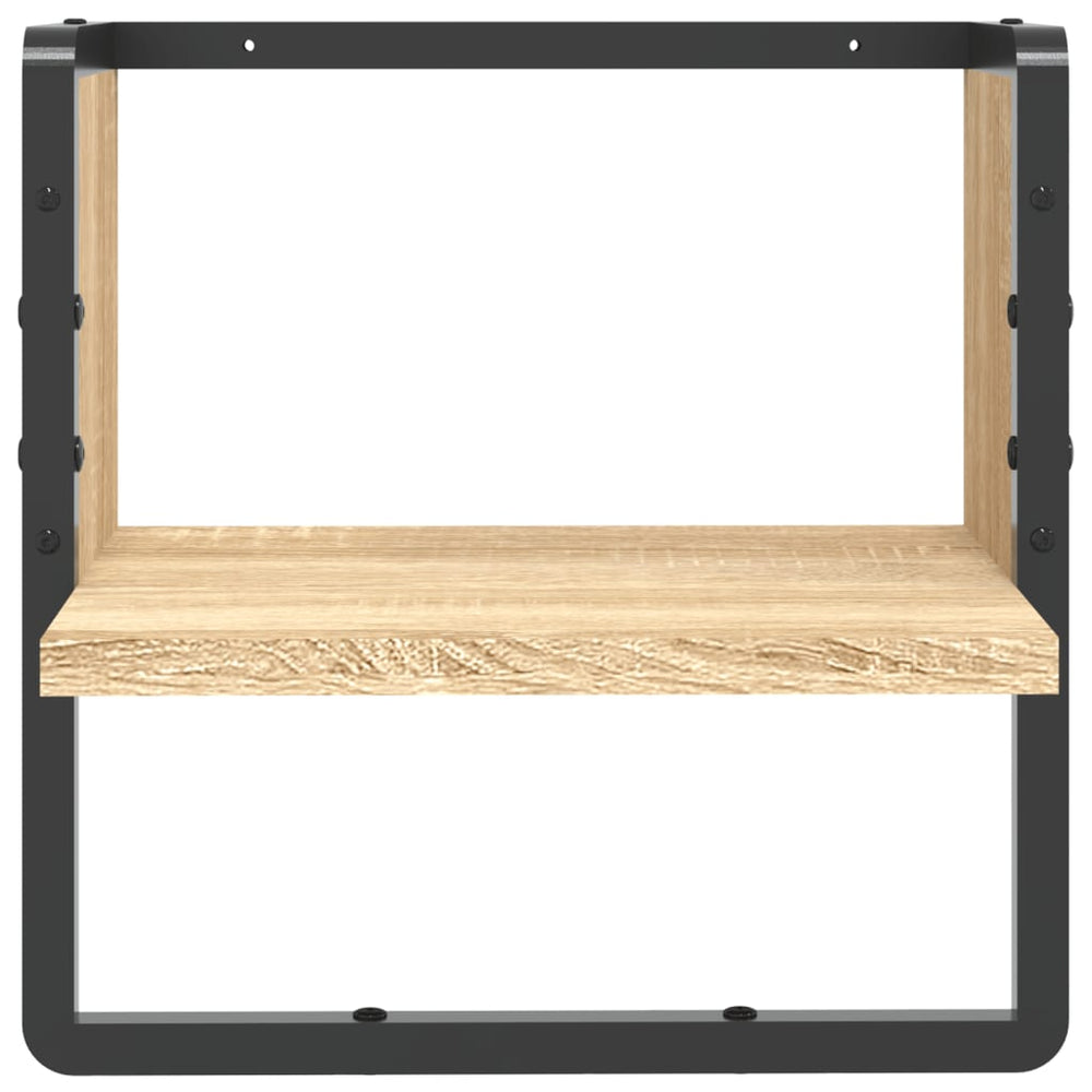 Wandschap met stang 30x25x30 cm sonoma eikenkleurig MeubelReus
