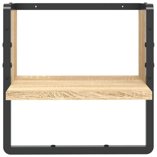 Wandschap met stang 30x25x30 cm sonoma eikenkleurig MeubelReus