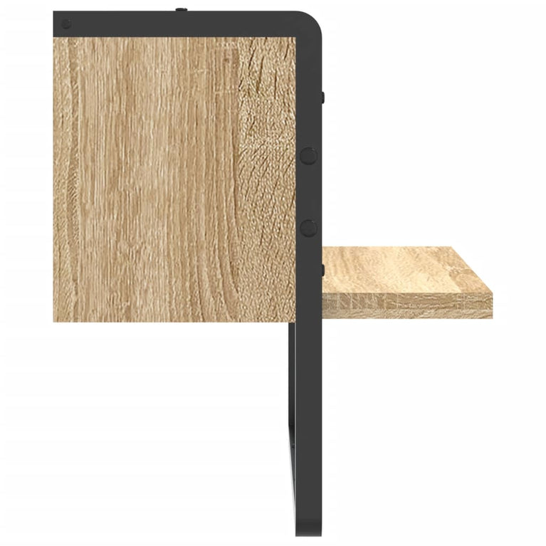 Wandschap met stang 30x25x30 cm sonoma eikenkleurig MeubelReus