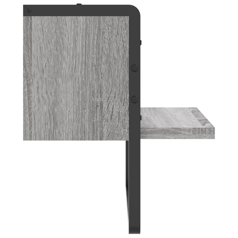 Wandschap met stang 30x25x30 cm grijs sonoma eikenkleurig MeubelReus