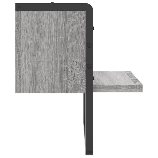 Wandschap met stang 30x25x30 cm grijs sonoma eikenkleurig MeubelReus