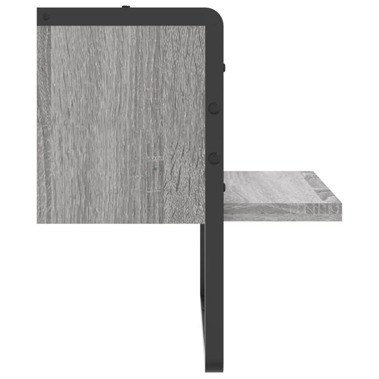 Wandschap met stang 30x25x30 cm grijs sonoma eikenkleurig MeubelReus