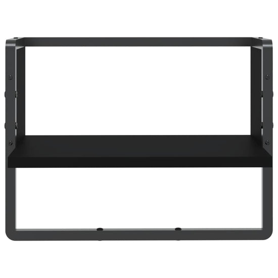 Wandschap met stang 40x25x30 cm zwart MeubelReus