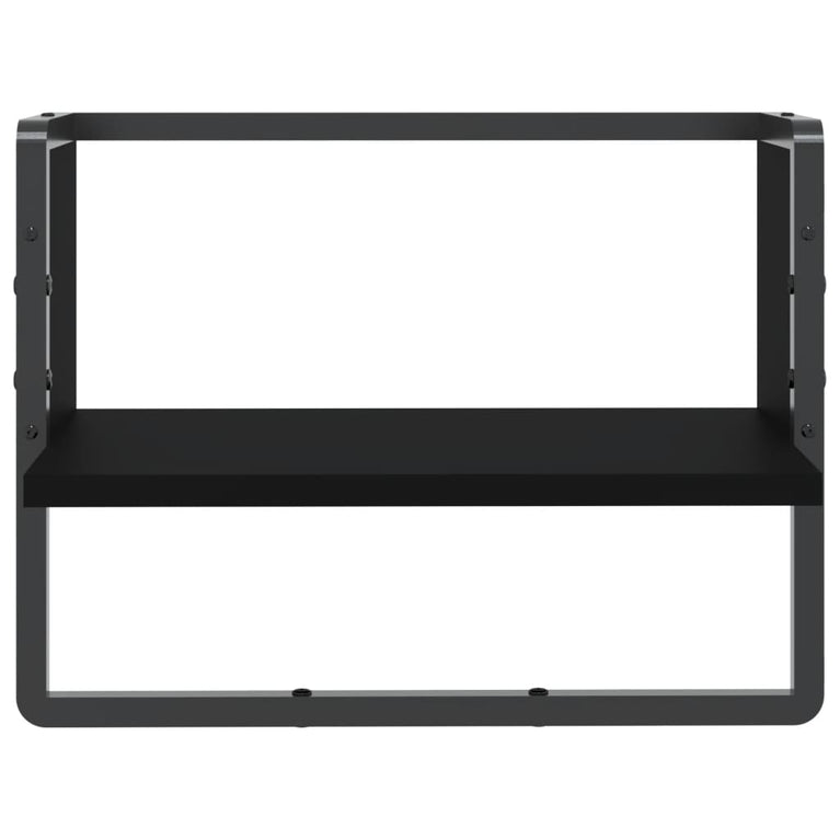 Wandschap met stang 40x25x30 cm zwart MeubelReus