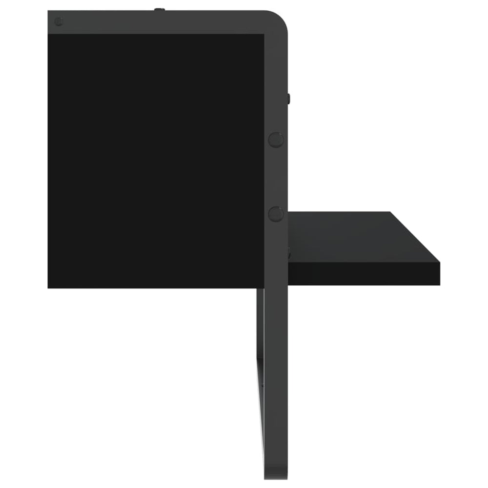 Wandschap met stang 40x25x30 cm zwart MeubelReus