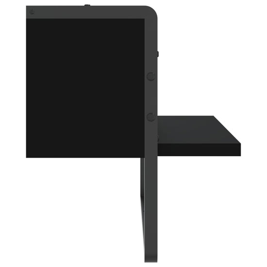 Wandschap met stang 40x25x30 cm zwart MeubelReus