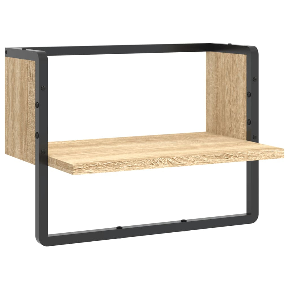 Wandschap met stang 40x25x30 cm sonoma eikenkleurig MeubelReus