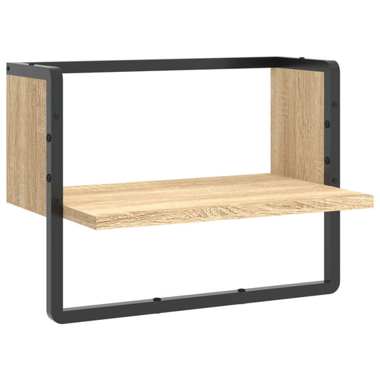 Wandschap met stang 40x25x30 cm sonoma eikenkleurig MeubelReus