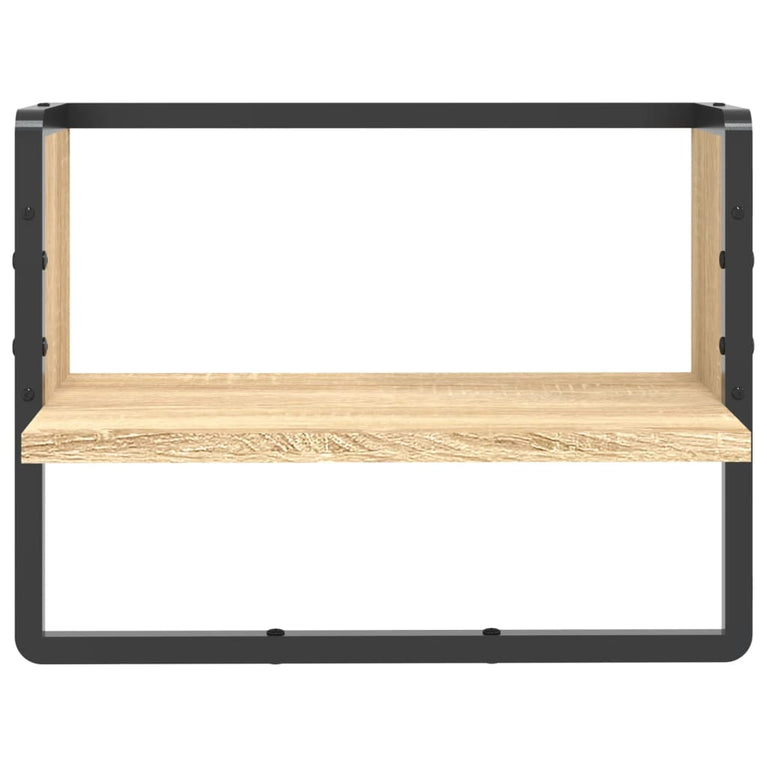 Wandschap met stang 40x25x30 cm sonoma eikenkleurig MeubelReus