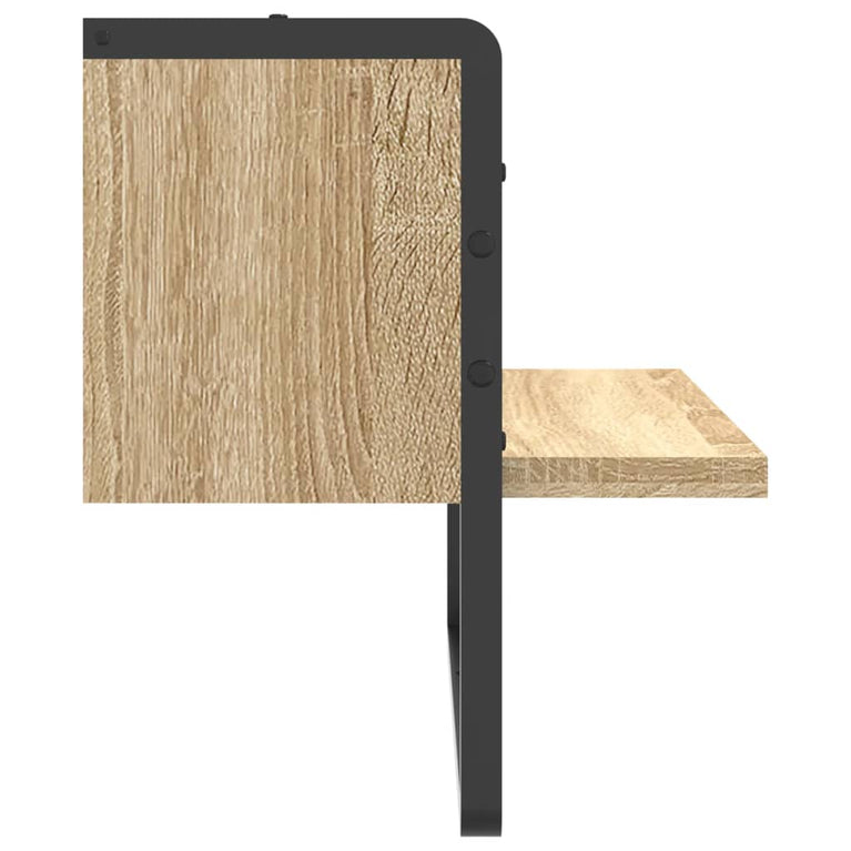 Wandschap met stang 40x25x30 cm sonoma eikenkleurig MeubelReus