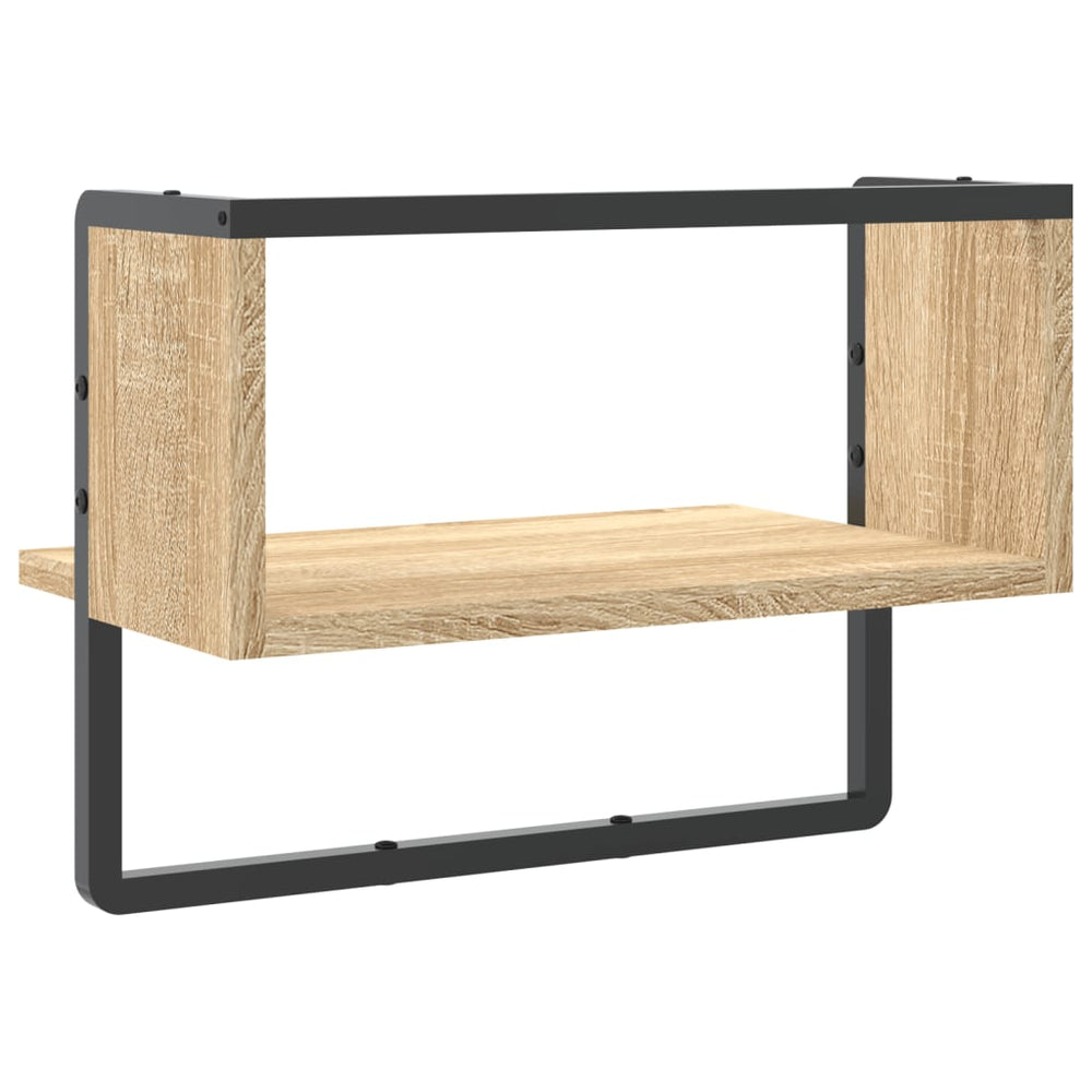 Wandschap met stang 40x25x30 cm sonoma eikenkleurig MeubelReus