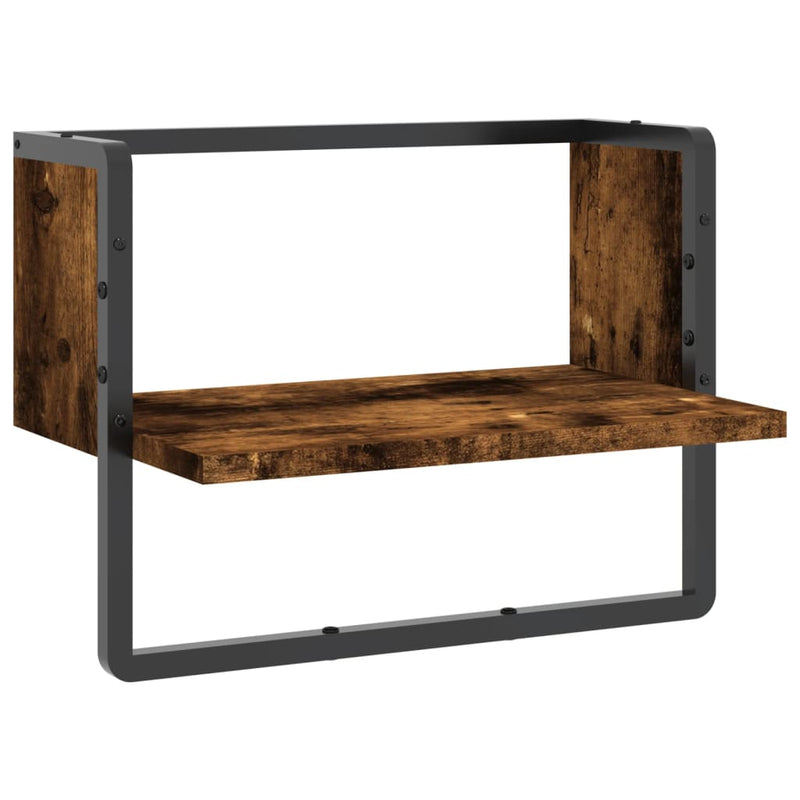 Wandschap met stang 40x25x30 cm gerookt eikenkleurig MeubelReus