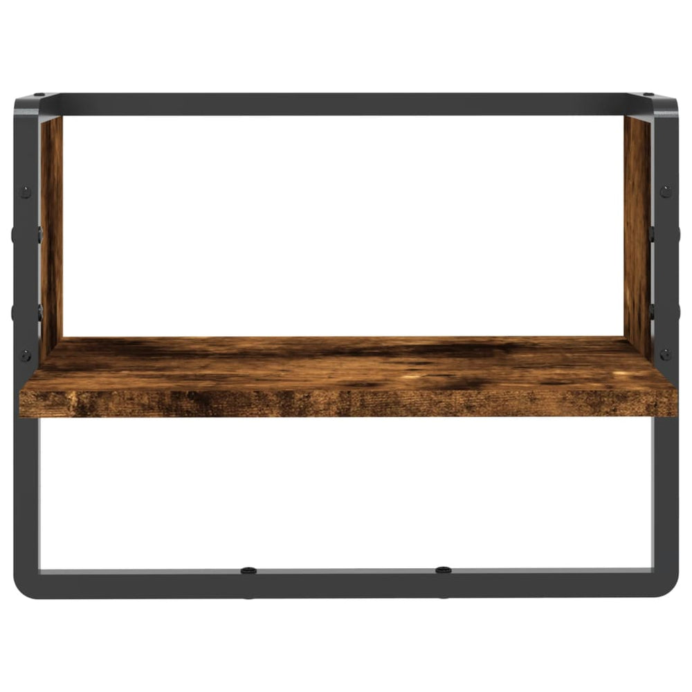 Wandschap met stang 40x25x30 cm gerookt eikenkleurig MeubelReus