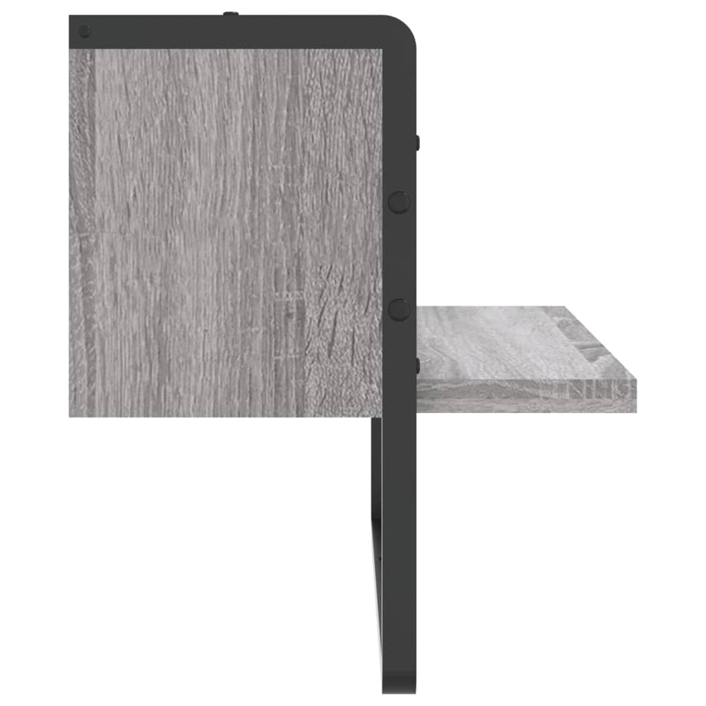 Wandschap met stang 40x25x30 cm grijs sonoma eikenkleurig MeubelReus