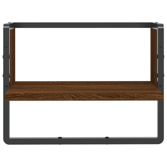 Wandschap met stang 40x25x30 cm bruin eikenkleur MeubelReus