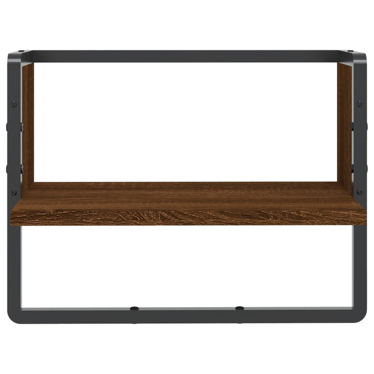 Wandschap met stang 40x25x30 cm bruin eikenkleur MeubelReus