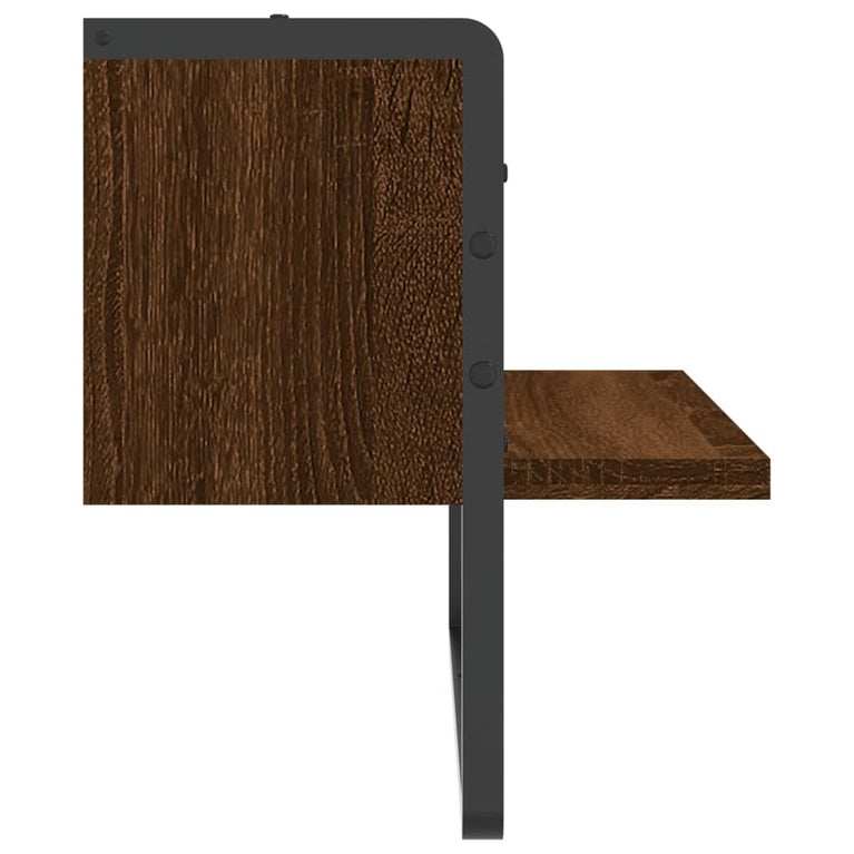 Wandschap met stang 40x25x30 cm bruin eikenkleur MeubelReus