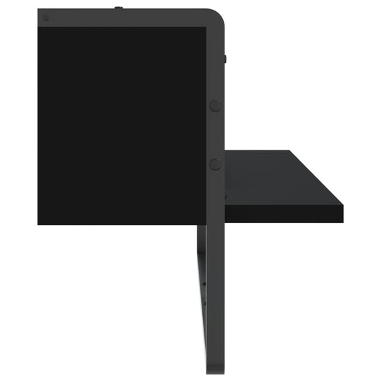 Wandschap met stang 65x25x30 cm zwart MeubelReus